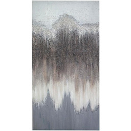 Romimex Obraz olejny Biały Beżowy Szary Płótno Abstrakcyjne