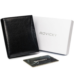 Pojemny portfel męski skórzany z RFID - Rovicky