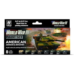 Vallejo 070220 zestaw kolorów, amerykański pancerz i piechota,
