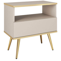 Szafka nocna ORO S-54 Beżowy Złote nogi SZYBKA