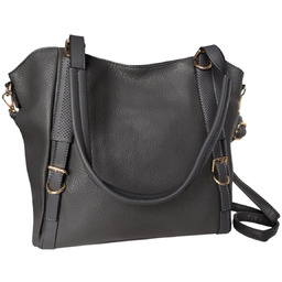 Torebka Damska Shopper Na Ramię Pojemna Szary Grafit