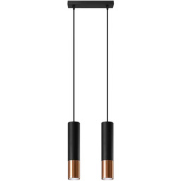 Lampa wisząca LOOPEZ 2 czarny/miedź SL.0947 - Sollux
