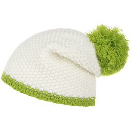 Czapka z Pomponem Twotone, biało-zielony, One Size