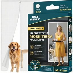 Moskitiera na drzwi balkonowe magnetyczna samozamykająca biała 140x220cm