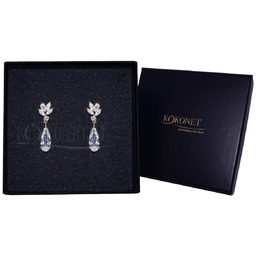 Kolczyki Pozłacane Ślubne Swarovski Piękne Boho