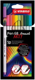 Flamastry Stabilo Pen 68 Brush Arty, 10 sztuk