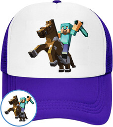 CZAPKA Z DASZKIEM MINECRAFT DLA DZIECI NA LATO