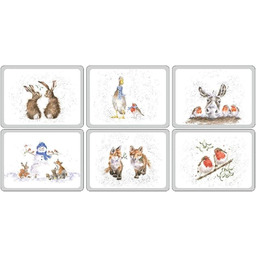 PODKŁADKI KORKOWE PIMPERNEL - ZWIERZĘTA ZIMOWE Wrendale Design