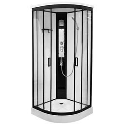 Kabina prysznicowa półokrągła zabudowana jasny środek 90x90