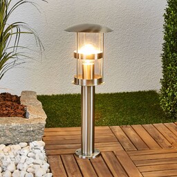 Lampa cokołowa Lindby Noemi, szary, stal nierdzewna, 50