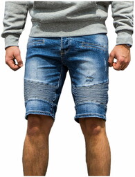Granatowe męskie spodenki jeansowe Recea