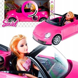 Kabriolet różowe auto z lalką, dźwięk