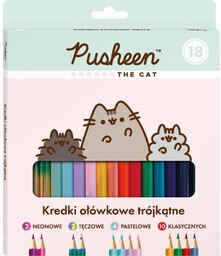 Kredki ołówkowe 18k trójkątne Pusheen Majewski MJ52042