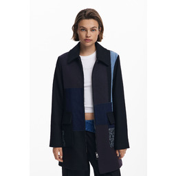 Prosty płaszcz patchworkowy