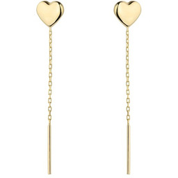 Kolczyki Złote Przewlekane Serca pr 585