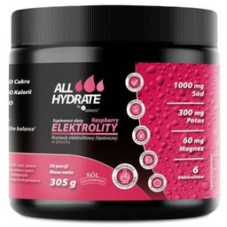 ALLHydrate, Elektrolity o smaku malinowym, 305 g