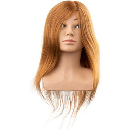 Efalock, główka fryzjerska, treningowa Lotta, włosy ludzkie, brązowe,