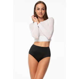 Majtki damskie brazyliany modelujące z wysokim stanem czarne