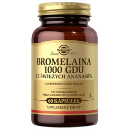 SOLGAR Bromelaina suplement diet 60 kapsułek
