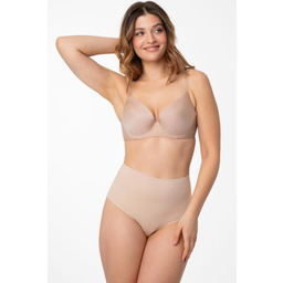 Majtki damskie brazyliany modelujące z wysokim stanem beżowe