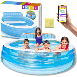 BASEN OGRODOWY INTEX Z DMUCHANĄ SOFĄ I UCHWYTAMI