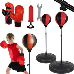 Zestaw Bokserski Dla Dzieci Stojący Rękawice Gruszka Boks