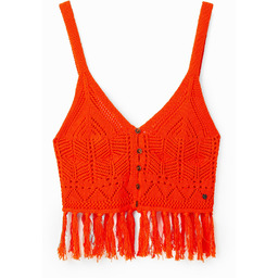Desigual Krótki szydełkowy top