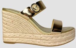 MICHAEL KORS Złote sandały Lucinda Wedge