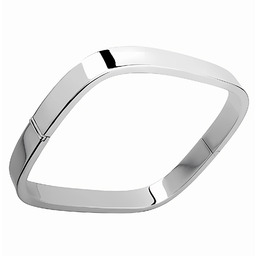 Elegancka sztywna gładka bransoleta prostokąt 7mm srebro 925