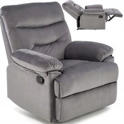 Fotel Rozkładany Szary Drager Leżanka Wypoczynkowy Do Salonu