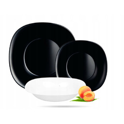 Serwis obiadowy dla 6 osób 18 elementów czarno