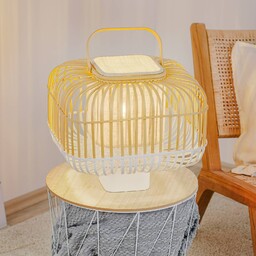 Lampa stołowa Forestier Bamboo Square S w kolorze