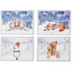 PODKŁADKI KORKOWE PIMPERNEL Wrendale Winter Sky ZWIERZĘTA