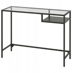 Vittsjo Ikea biurko Stolik na laptop czarnobrąz szkło