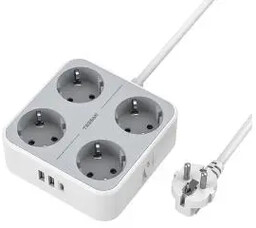 Tessan TS-302-C-GR 4 gniazda 2x USB-A USB-C 2m