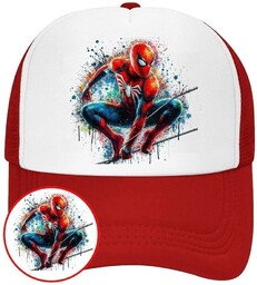 Czapka z Daszkiem SpiderMan Czerwona z Nadrukiem Lato