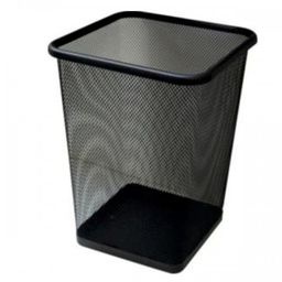 Kosz na śmieci kwadratowy 27cm siatka TRES czarny