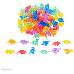 Transparentne kolorowe dinozaury