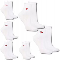 SKARPETKI DAMSKIE GŁADKIE BAWEŁNIANE 3/4 SKARPETY 6 PAR