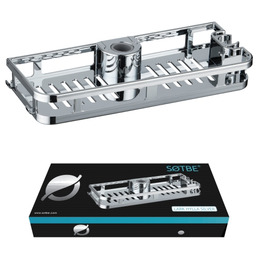 SOTBE LARK HYLLA SILVER Półka na drążek prysznicowy