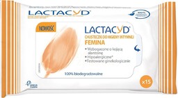 Lactacyd Femina Chusteczki do higieny intymnej, 15szt
