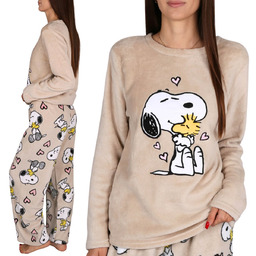 Snoopy POLAROWA, dwuczęściowa piżama damska, CIEPŁA piżamka