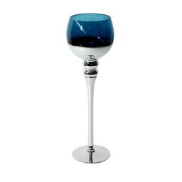 Eurofirany Świecznik dekoracyjny 12x40 Cloe biały granatowy