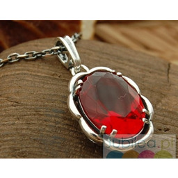 FABIOLA - srebrny wisiorek z rubinem