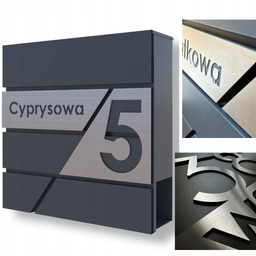 Duża Skrzynka Na Listy Z Adresem (tabliczka Stal