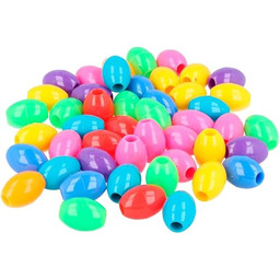 Opakowanie 300 koralików w kształcie oliwkowym. Fluorescencyjne nieprzezroczyste