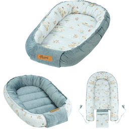 Kokon niemowlęcy Flumi dwustronne gniazdko dla dzieci, szary