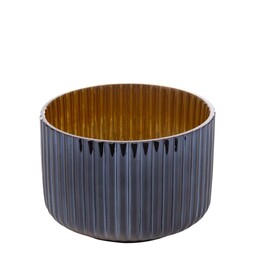 Eurofirany Świecznik dekoracyjny 12x8 Nela 3 granatowy złoty