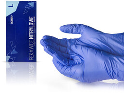 Rękawice Doman Plus nitrylowe bezpudrowe diagnostyczne L 100