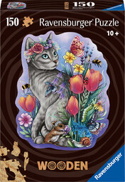 Puzzle drewniane, Kot, 150 elementów
